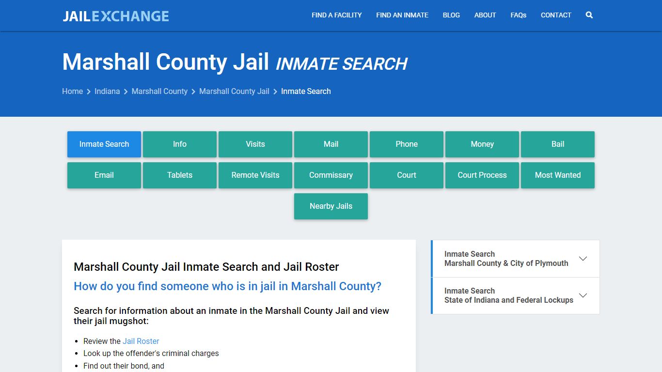 Inmate Search: Roster & Mugshots - Marshall County Jail, IN